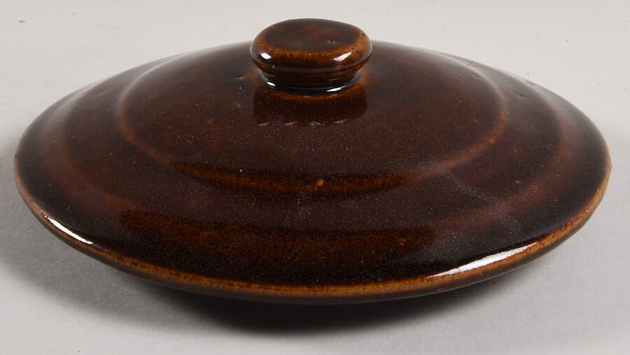 Country Fare (Glazed Bottom) Lid for Small Crock by John B Taylor-1