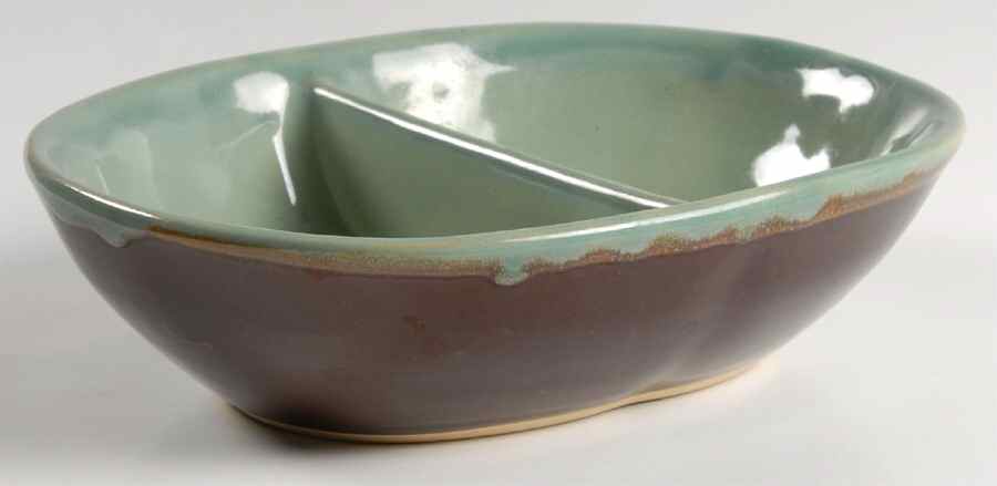 Country Fare (Glazed Bottom) 9" Oval Divided Vegetable Bowl by John B Taylor-1