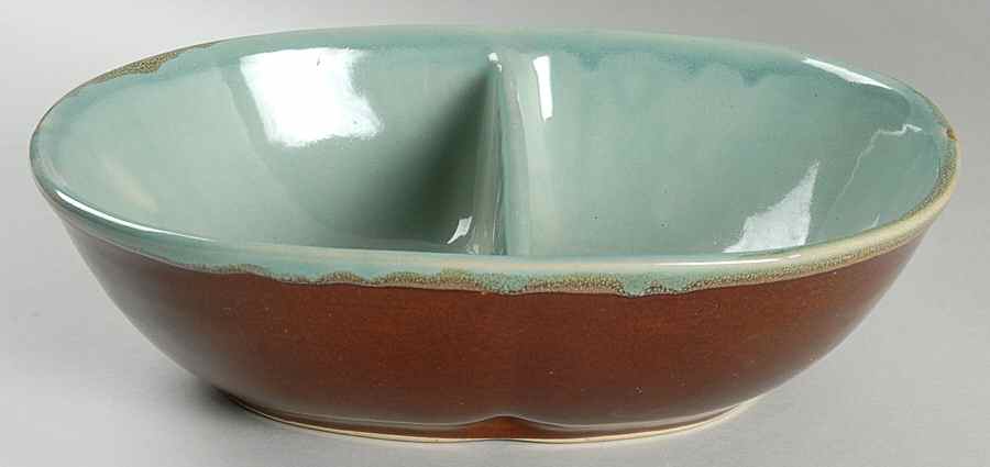 Country Fare (Glazed Bottom) 11" Oval Divided Vegetable Bowl by John B Taylor-1