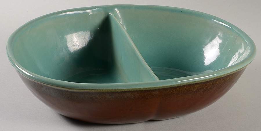 Country Fare (Glazed Bottom) 12" Oval Divided Vegetable Bowl by John B Taylor-1