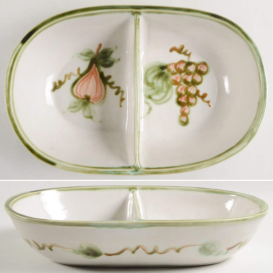 Harvest 13" Oval Divided Vegetable Bowl by John B Taylor-1