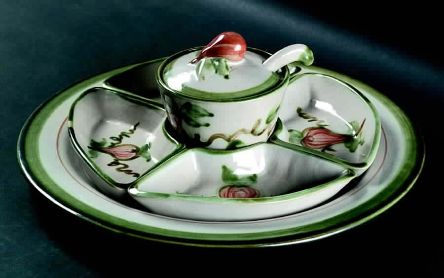 Harvest 8-Piece Lazy Susan (4 Side, Center, Ladle, Plate) by John B Taylor-1