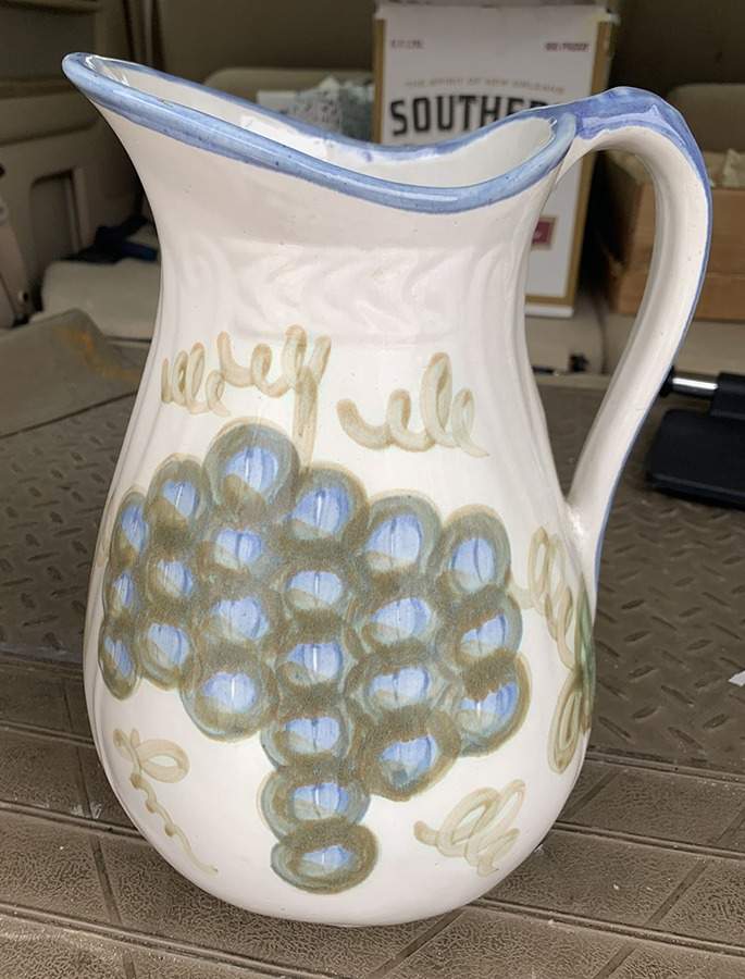 Vintage Blue Large Pitcher by John B Taylor-1