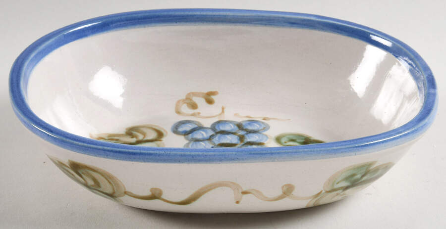 Vintage Blue 8" Oval Vegetable Bowl by John B Taylor-1