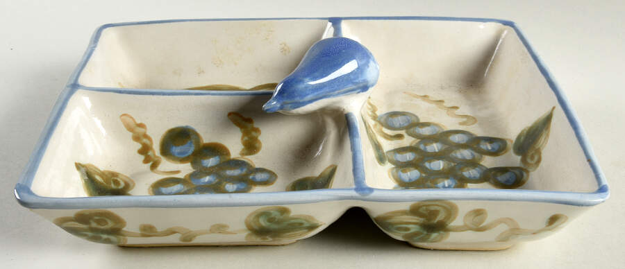 Vintage Blue 3-Part Relish by John B Taylor-1