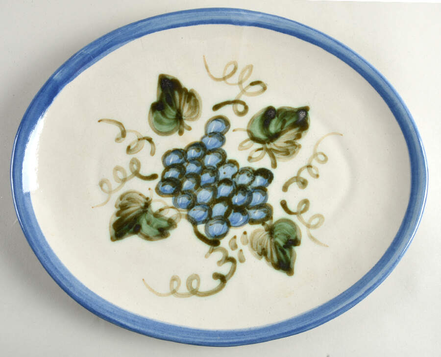 Vintage Blue 15" Oval Serving Platter by John B Taylor-1