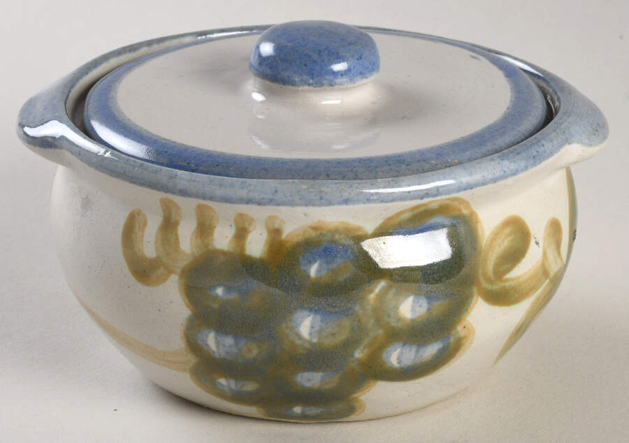 Vintage Blue Individual Casserole & Lid by John B Taylor-1