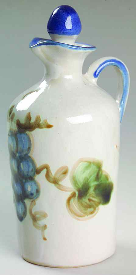 Vintage Blue Oil Cruet and Stopper by John B Taylor-1