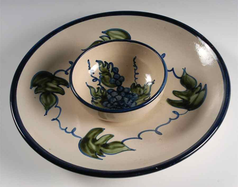Vintage Blue 1 Piece Chip & Dip by John B Taylor-1