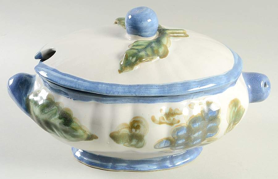 Vintage Blue Tureen &  Lid by John B Taylor-1