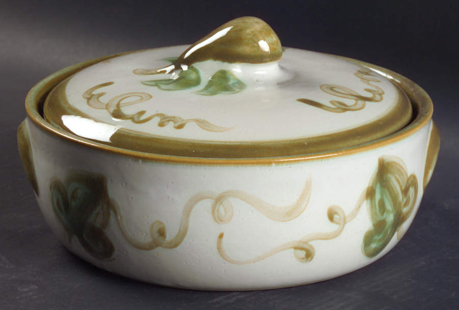 Vintage Olive Green 2 Qt Round Covered Casserole by John B Taylor-1