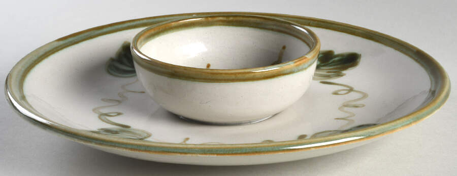Vintage Olive Green 1 Piece Chip & Dip by John B Taylor-1