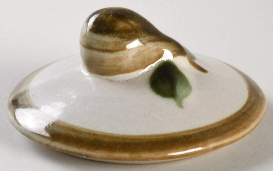 Vintage Olive Green Lid for Sugar Bowl by John B Taylor-1