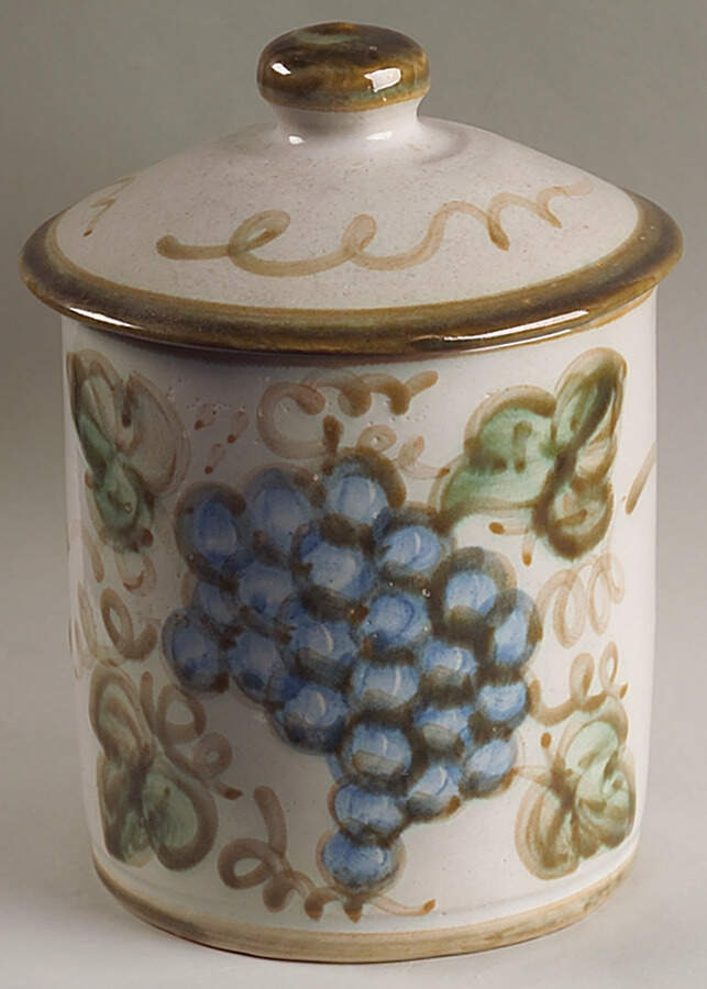 Vintage Olive Green Small Canister & Lid by John B Taylor-1