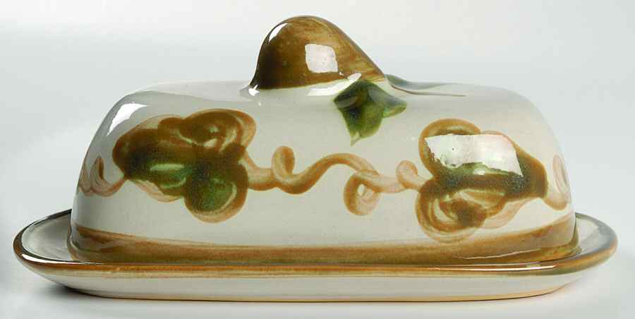 Vintage Olive Green 1/4 Lb Covered Butter by John B Taylor-1
