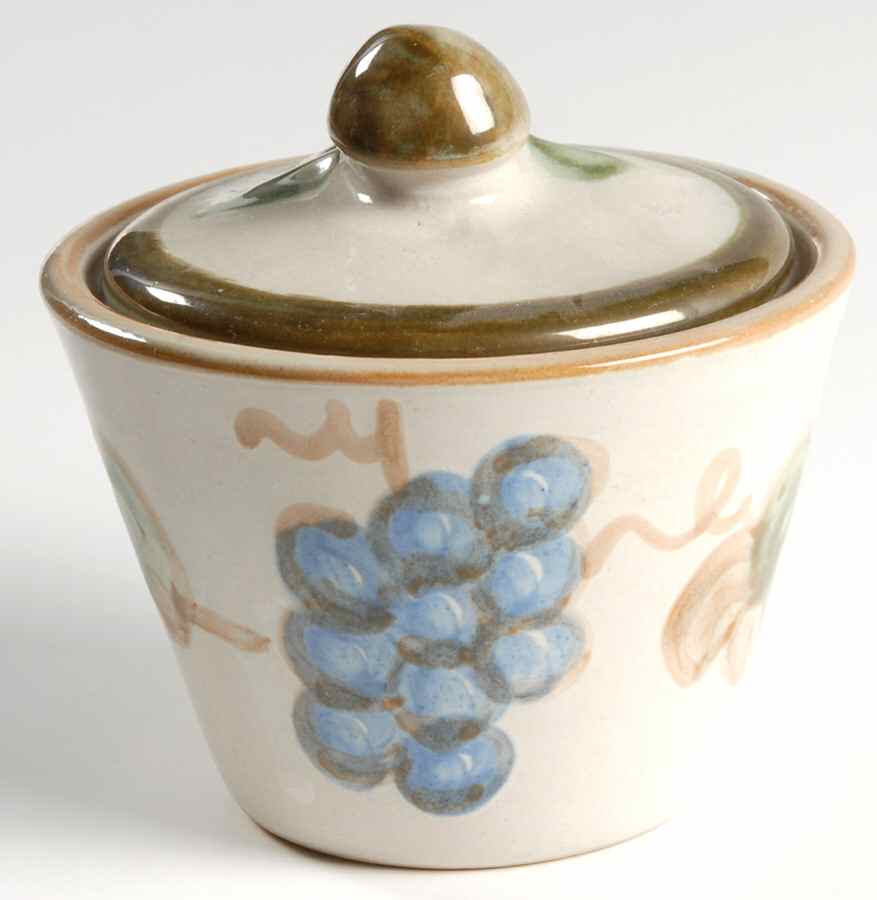 Vintage Olive Green Sugar Bowl & Lid by John B Taylor-1