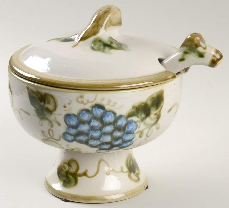 Vintage Olive Green Small Tureen w/Lid & Ladle by John B Taylor-1