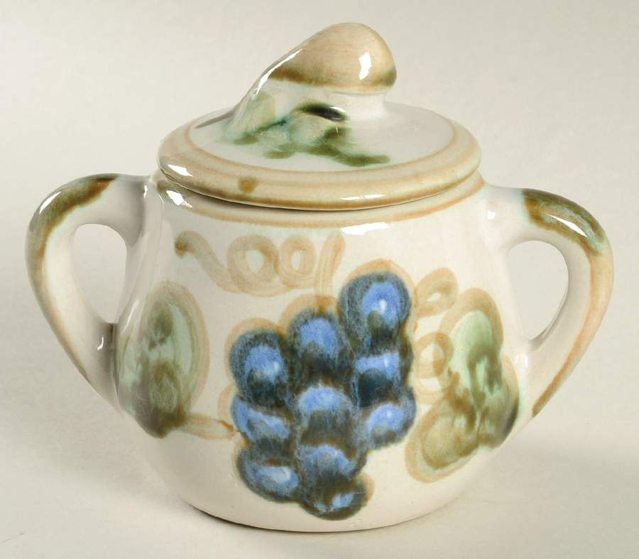 Vintage Olive Green Sugar Bowl & Lid by John B Taylor-1