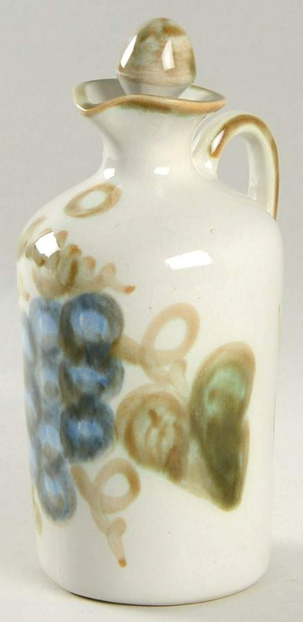 Vintage Olive Green Oil Cruet and Stopper by John B Taylor-1