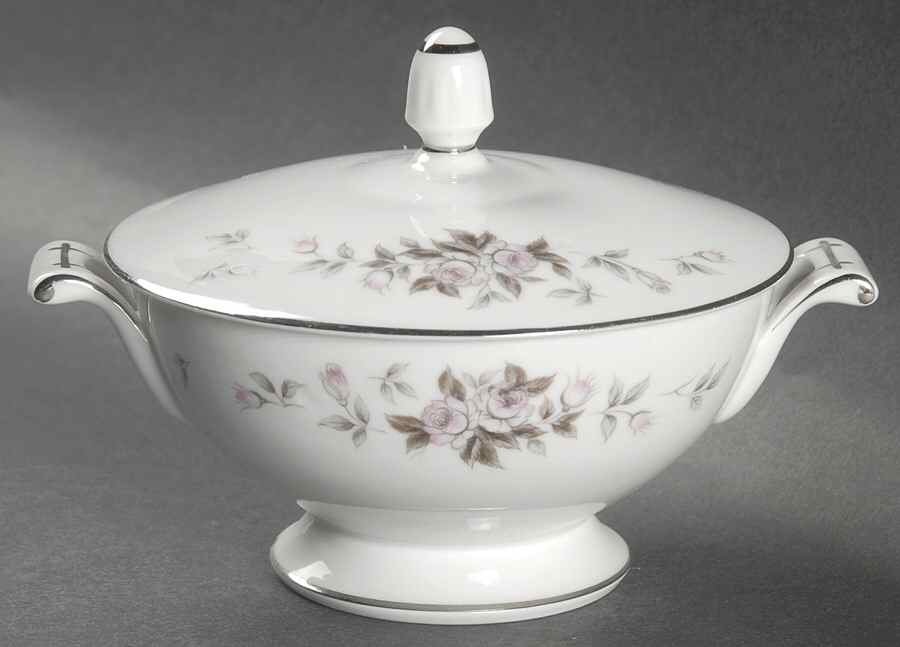 Corsage Sugar Bowl & Lid by Three Castle-1