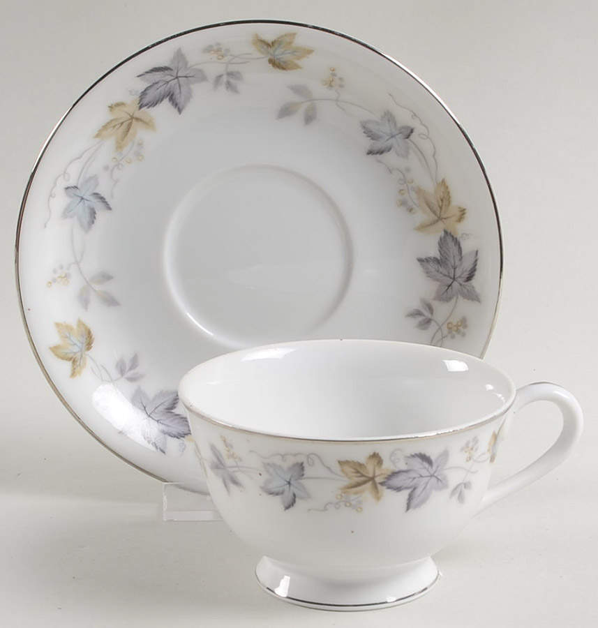 Melody Footed Cup & Saucer Set by Three Castle-1