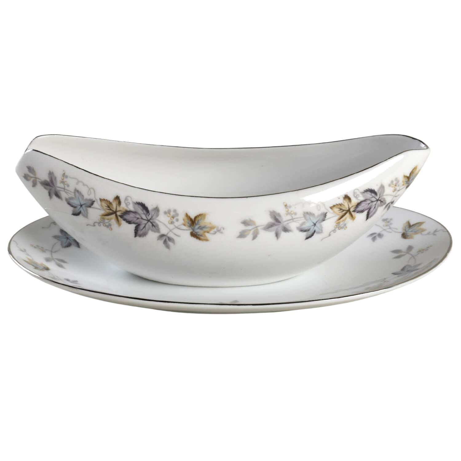 Melody Gravy Boat & Underplate by Three Castle-1