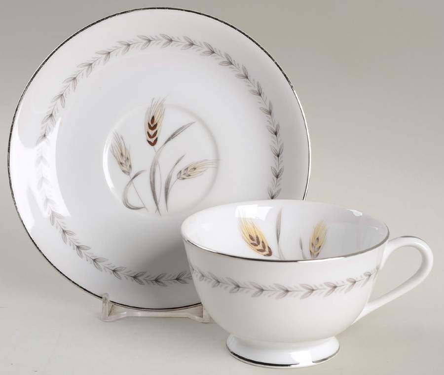Oakleigh Footed Cup & Saucer Set by Three Castle-1