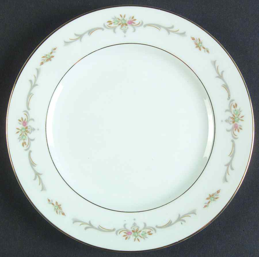 Suzanne (Gold Trim) Salad Plate by Three Castle-1