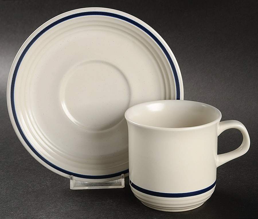 Blue Ridge Flat Cup & Saucer Set by Town & Country-1