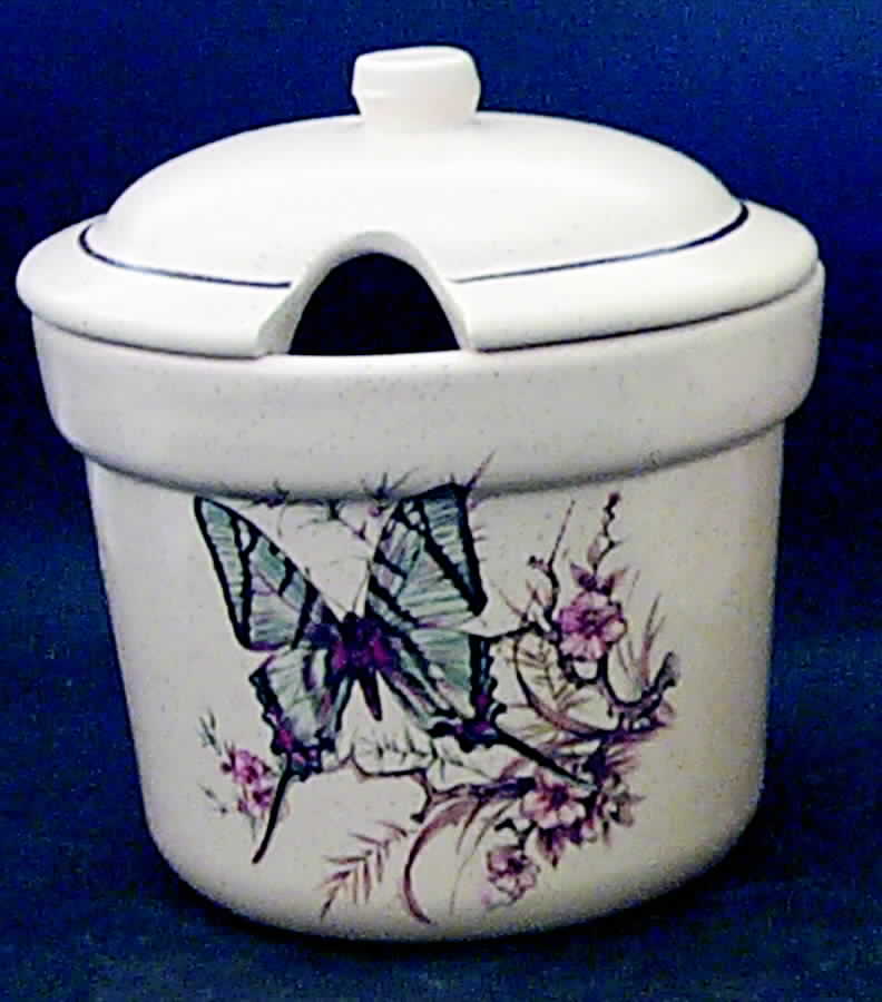 Butterfly Bean Pot & Lid by Treasure Craft-1
