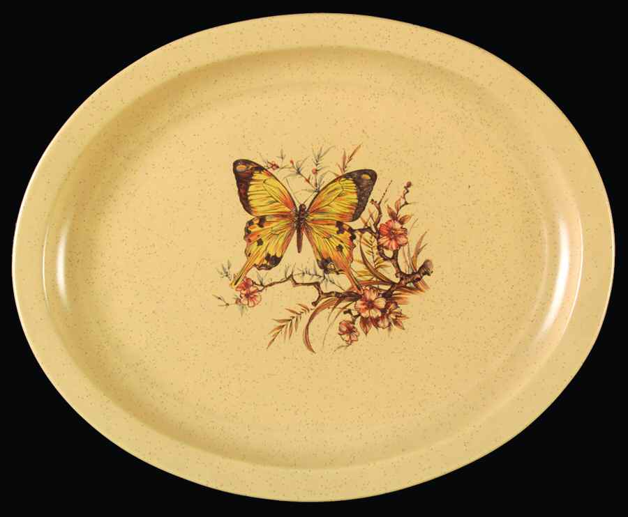 Butterfly 13" Oval Serving Platter by Treasure Craft-1
