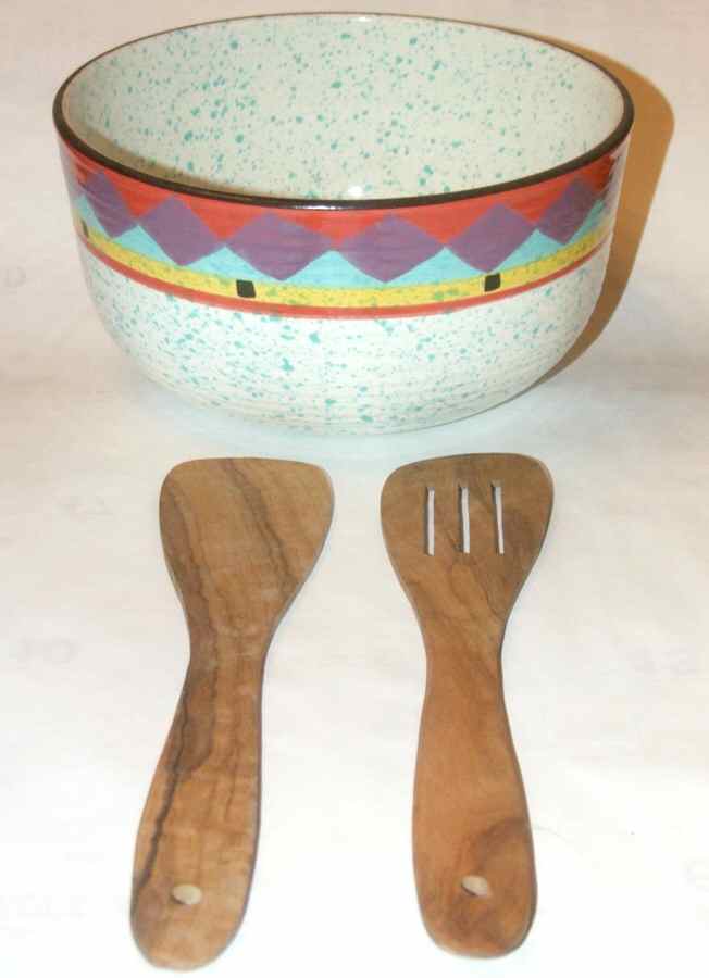 Paradise Wood Solid 2-Piece Salad Set by Treasure Craft-1