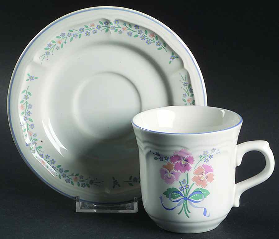 Stitch In Time Flat Cup & Saucer Set by Treasure Craft-1