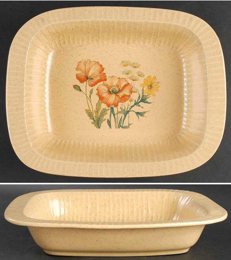 Wildflower Rectangular Microwave Baker by Treasure Craft-1