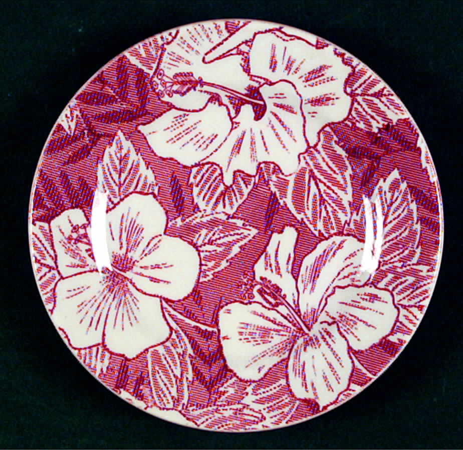Hawaiian Maroon Bread & Butter Plate by Tepco-1