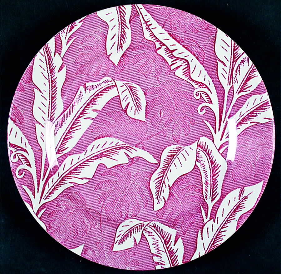 Palm Maroon Luncheon Plate by Tepco-1