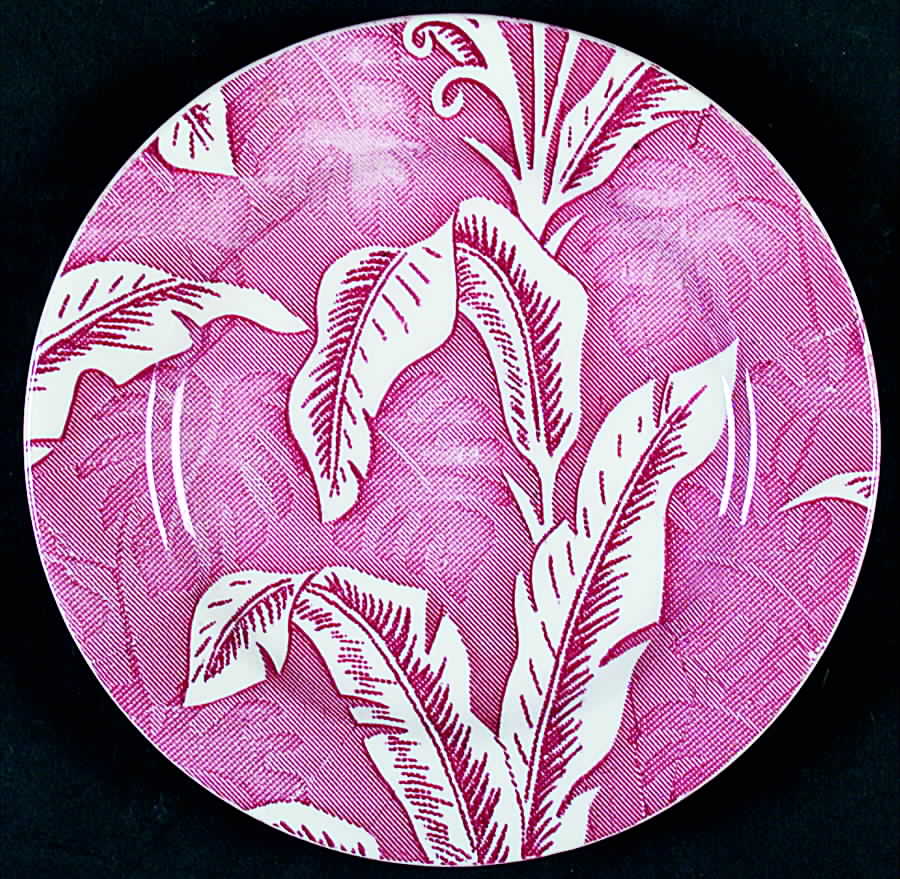 Palm Maroon Salad Plate by Tepco-1