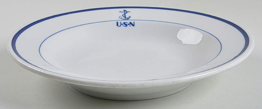 U S Navy Mess China Chief Petty Officer Large Rim Soup Bowl by Tepco-1