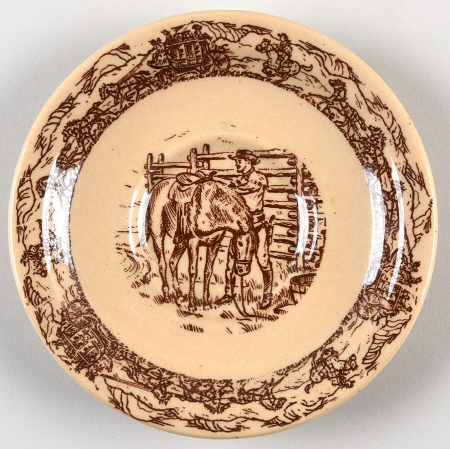 Western Traveler Brown Saucer for Flat Cup by Tepco-1