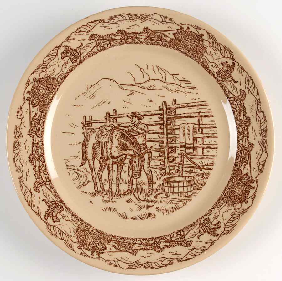Western Traveler Brown Luncheon Plate by Tepco-1