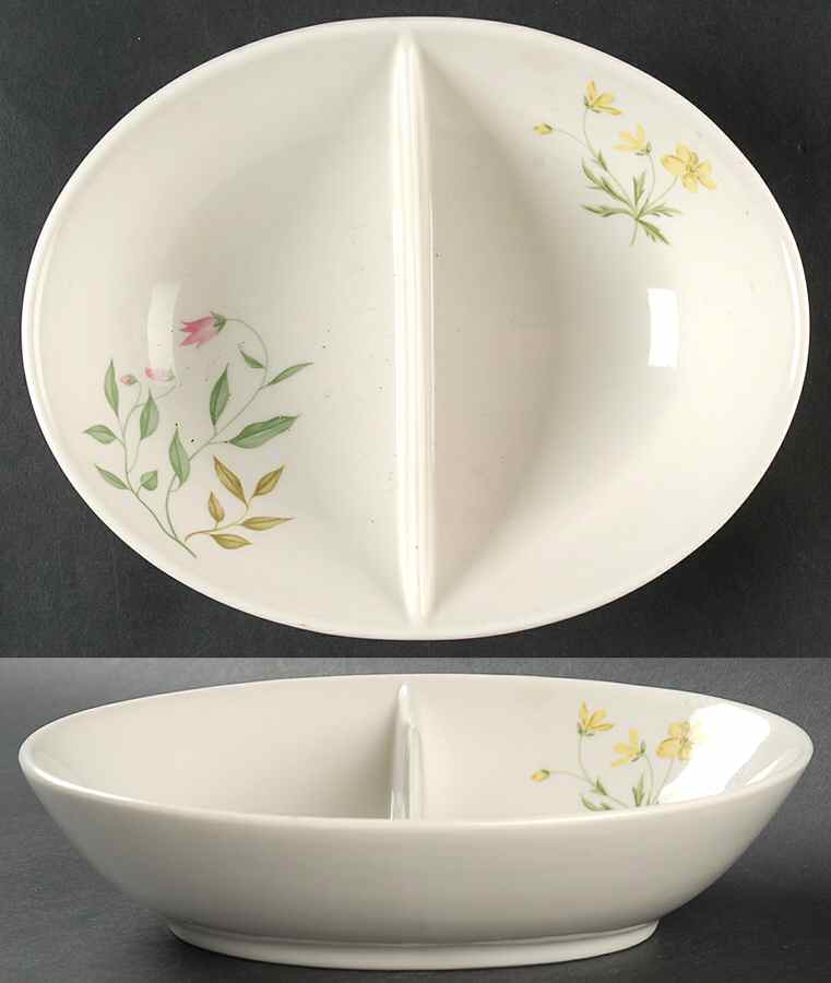 April 9" Oval Divided Vegetable Bowl by Peter Terris-1