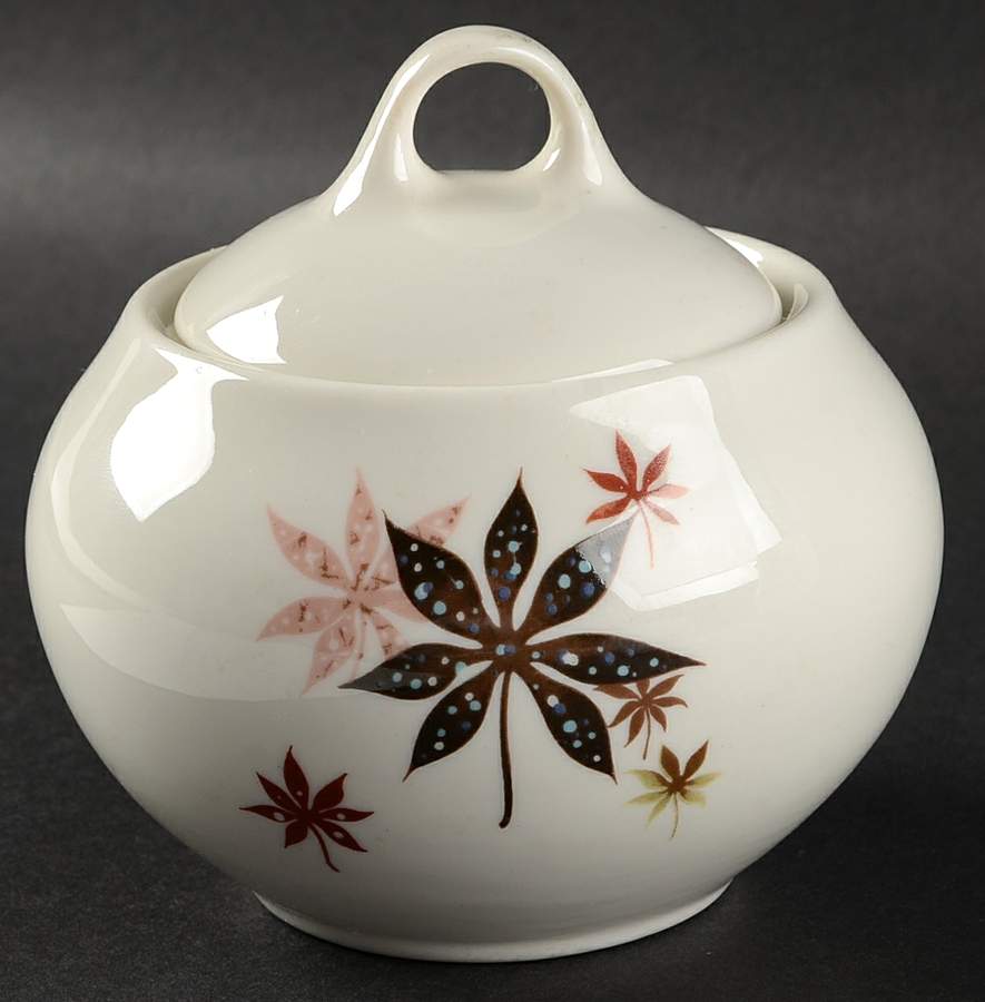 Calico Leaves Sugar Bowl & Lid by Peter Terris-1