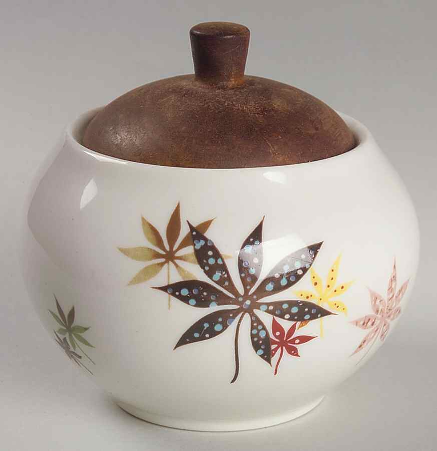 Calico Leaves Sugar Bowl & Lid by Peter Terris-1