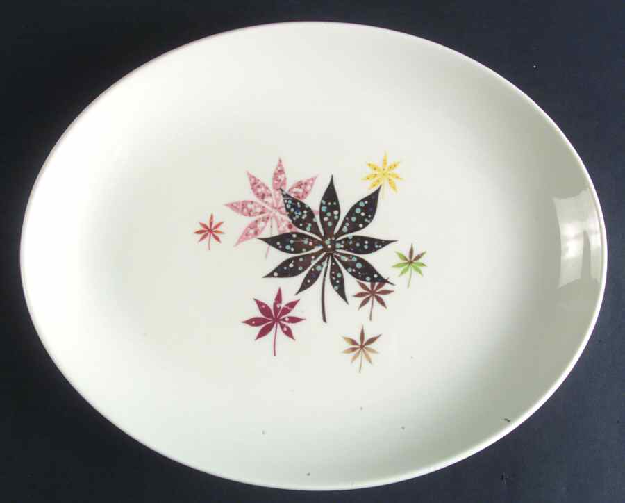 Calico Leaves 13" Oval Serving Platter by Peter Terris-1