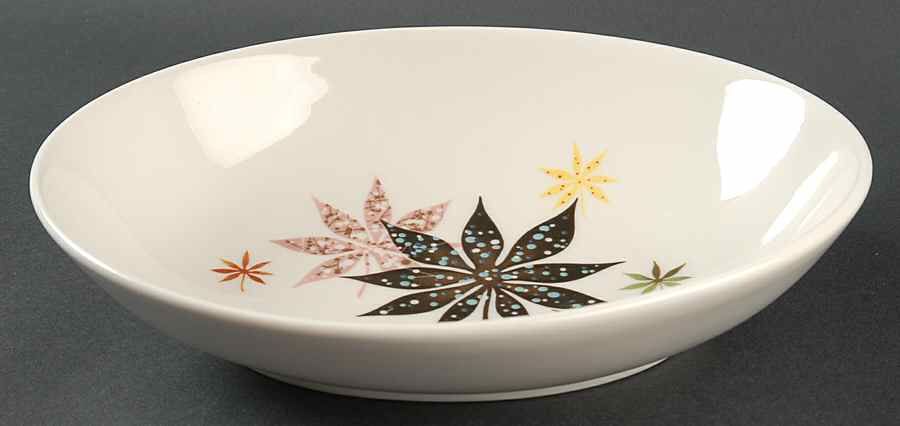 Calico Leaves 9" Oval Vegetable Bowl by Peter Terris-1
