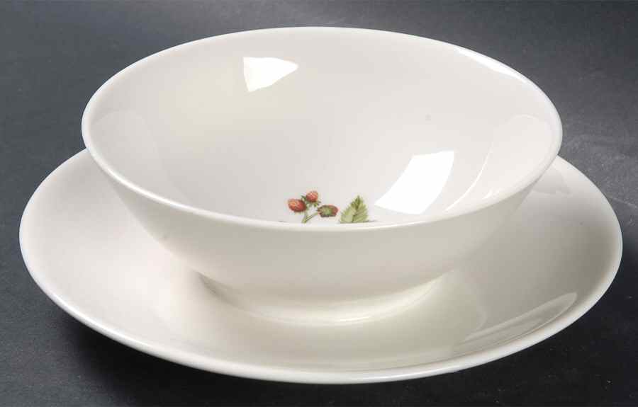 Wild Strawberry Gravy Boat with Attached Underplate by Peter Terris-1