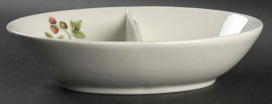 Wild Strawberry 9" Oval Divided Vegetable Bowl by Peter Terris-1