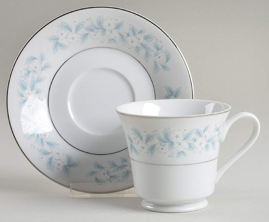 Blue Bell Footed Cup & Saucer Set by Towne House-1