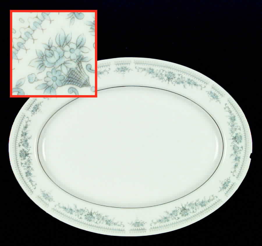 Blue Spring 12" Oval Serving Platter by Towne House-1
