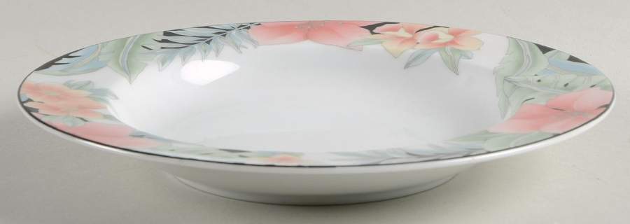 Black Tropicana Rim Soup Bowl by Towne House-1